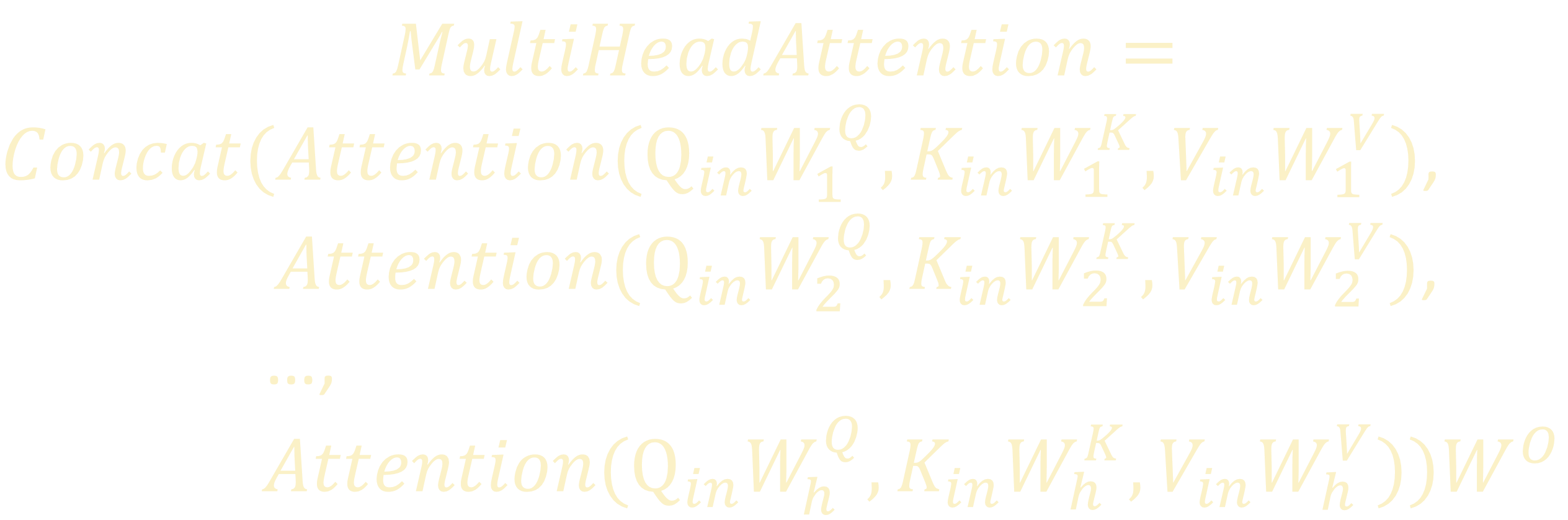 Attention(Q,K,V)=Softmax((Q*K^T)/(depth_k^0.5))*V